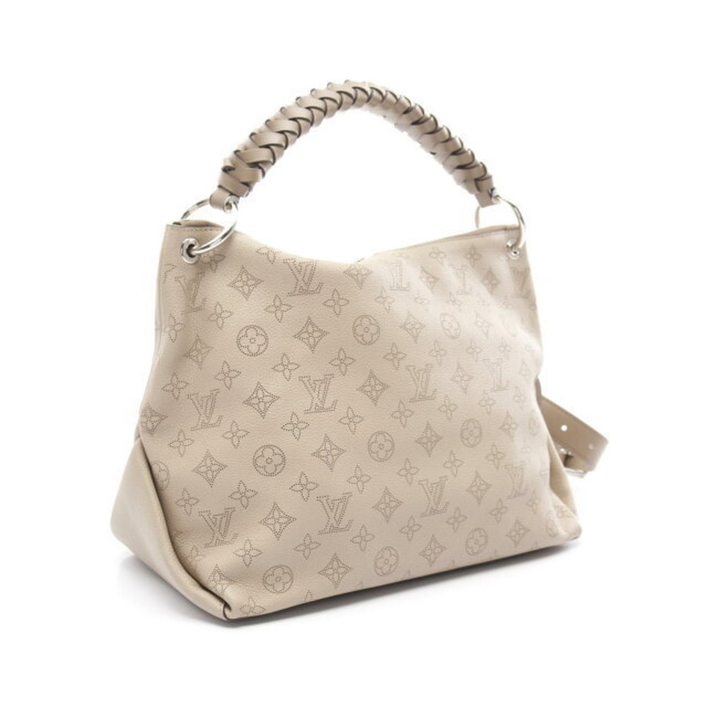 Louis Vuitton Beauvre Hobo Handbag Leather Beige Mahina